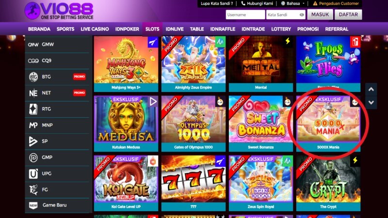 5000x Mania Tersedia di Situs Vio88