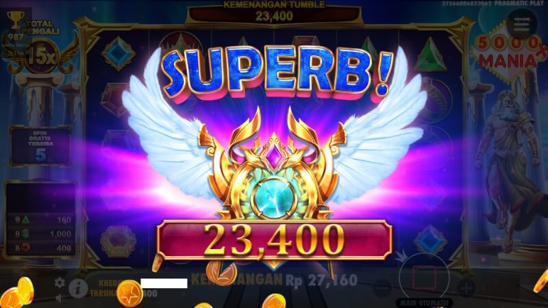 Tampilan Animasi Pembayaran Kemenangan - 5000x Mania 