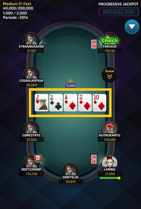 Showdown Kartu Kombinasi Terbaik di Permainan Texas Poker